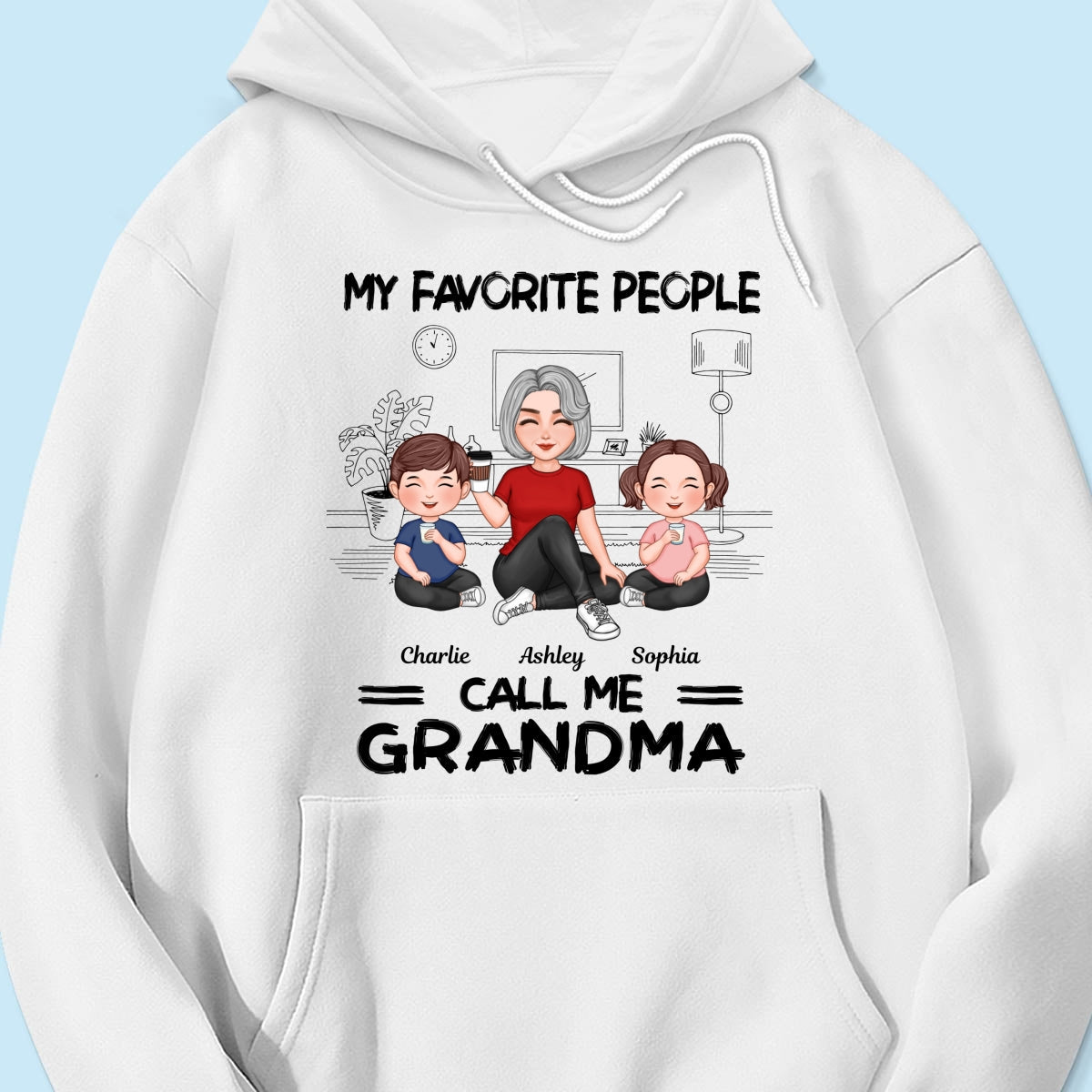 Grandma Grandkids Sitting Favorite People Call Me Grandma Personalized Shirt