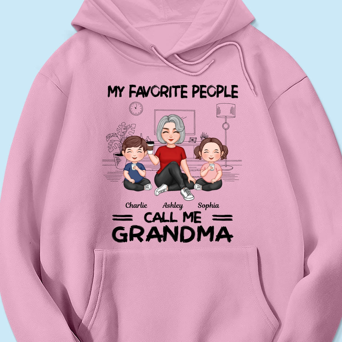 Grandma Grandkids Sitting Favorite People Call Me Grandma Personalized Shirt