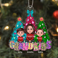 Grandma Grandkids Sitting Christmas Tree Marquee LED Personalized Acrylic Ornament