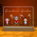 Grandma Grandkids Sitting Crossed Legs Outline Birth Month Flowers Mother¡®s Day Gift Personalized Warm Acrylic Plaque LED Night Light